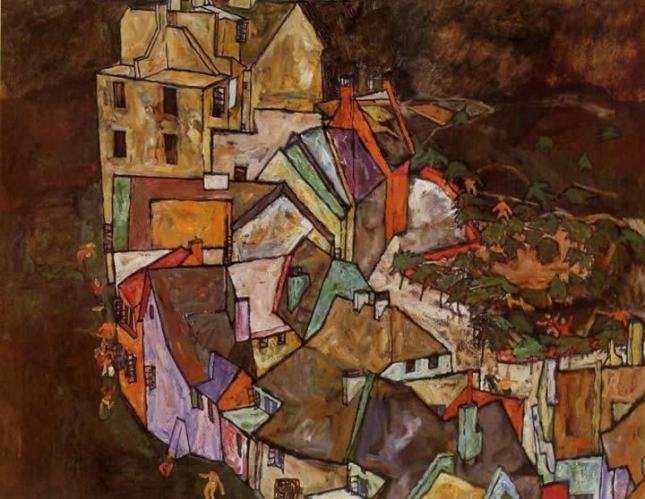 egon schiele Edge of Town Krumau Town Crescent III