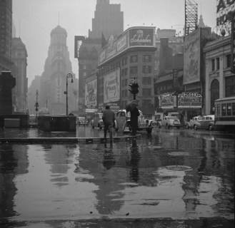 Times Square on a rainy day